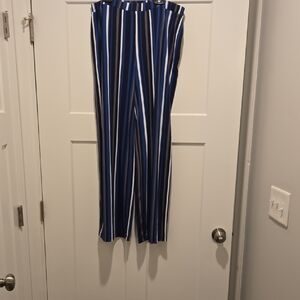 Susan Graver Striped Blue and White Pants
